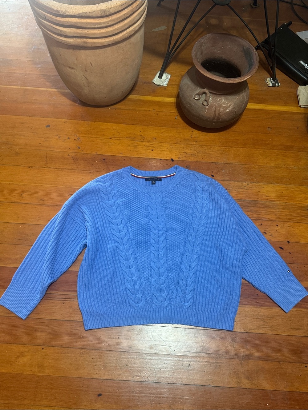 Tommy Hilfiger Blue Cable Knit Women's Sweater